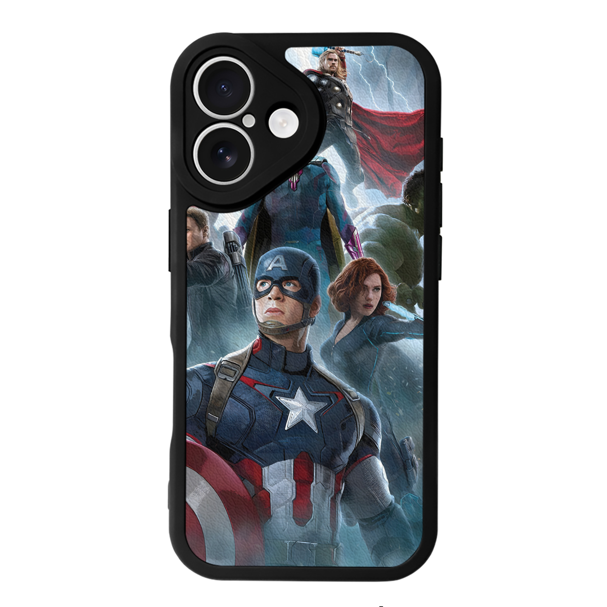 （画像用） アベンジャーズ The Avengers 【iPhone 16シリーズ対応】シリコンスマホケース（レザー調） 材質：シリコン